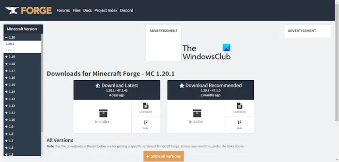 Install Forge Website Minecraft