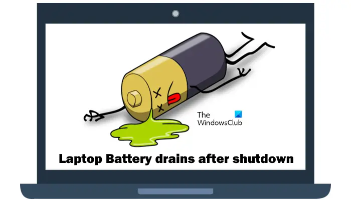 Laptop Battery drains after shutdown