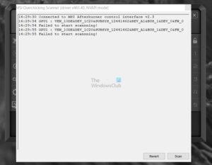 MSI AFTERBURNER FAILED TO START SCANNING R OVERCLOCKING visual data 7