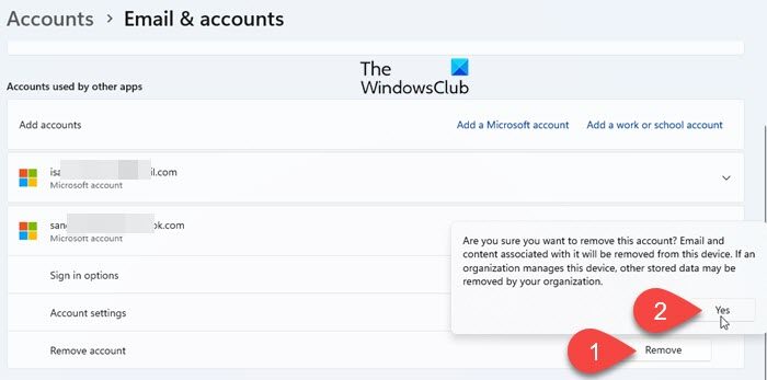Removing MS account from Windows