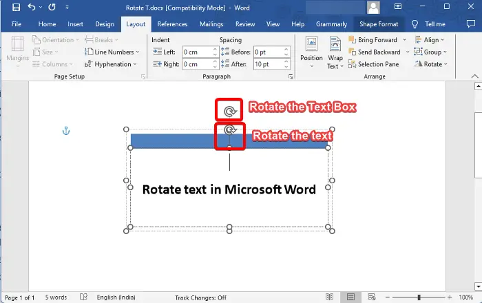 Rotate text in Microsoft Word