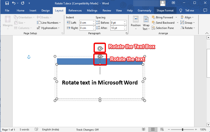 Rotate text in Microsoft Word