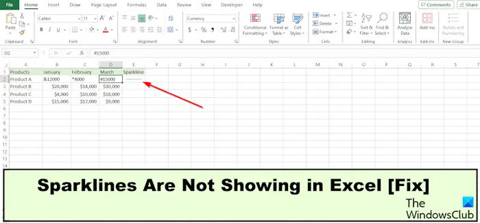 Sparklines not showing up in Excel [Fix]