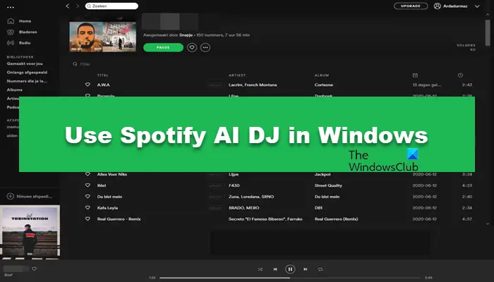 use Spotify AI DJ 