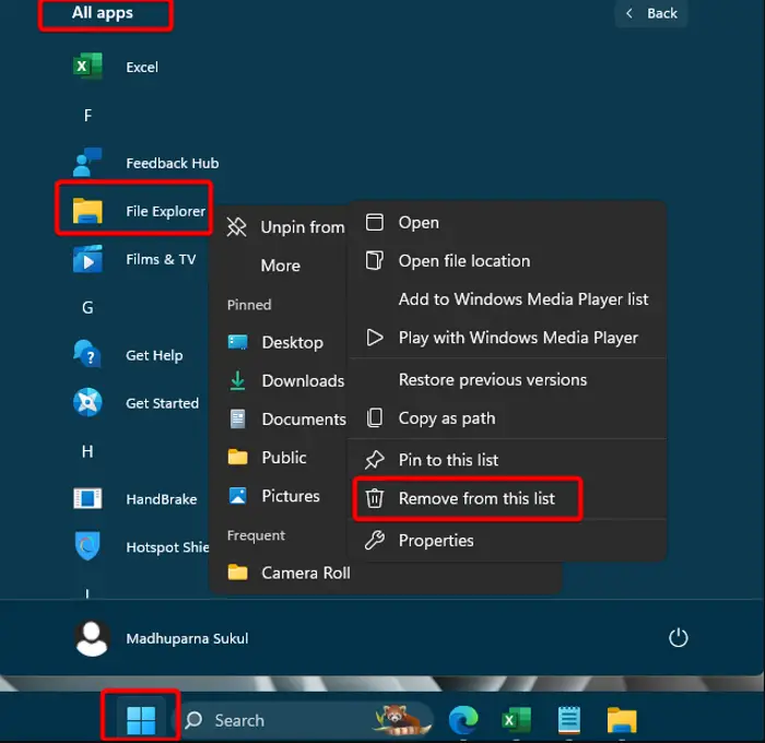 Frequent Folders in Windows 11/10
