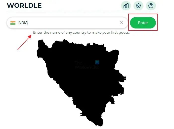 Type the Name of Country in Worldle