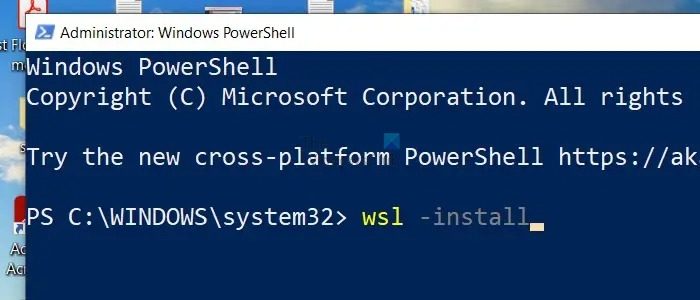 WSL Install using PowerShell