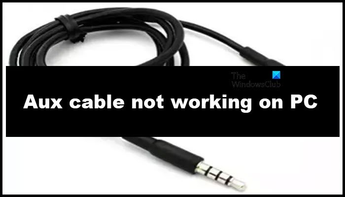 Aux cable not working on PC