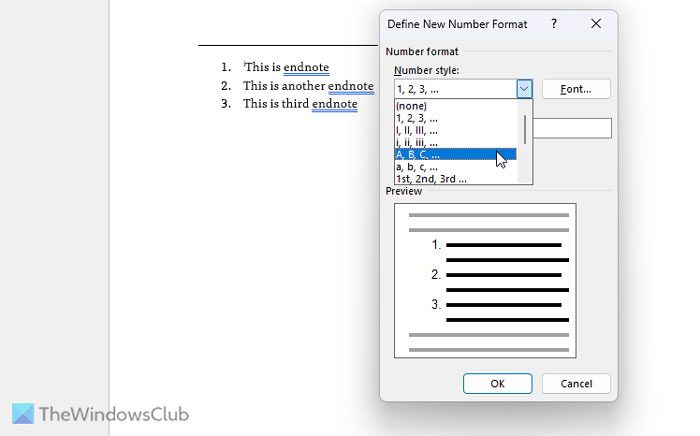 How to change Footnote and Endnote numbering in Word