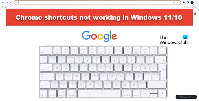 Chrome shortcuts not working in Windows