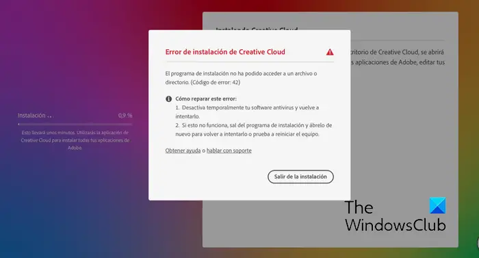 Fix errors 42 and 72 in Adobe Creative Cloud
