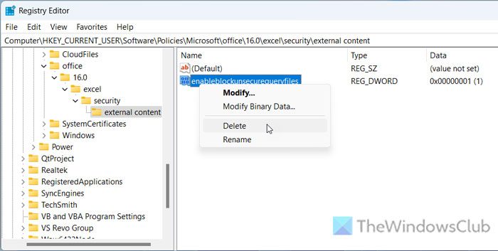 External Data Connections have been disabled in Excel