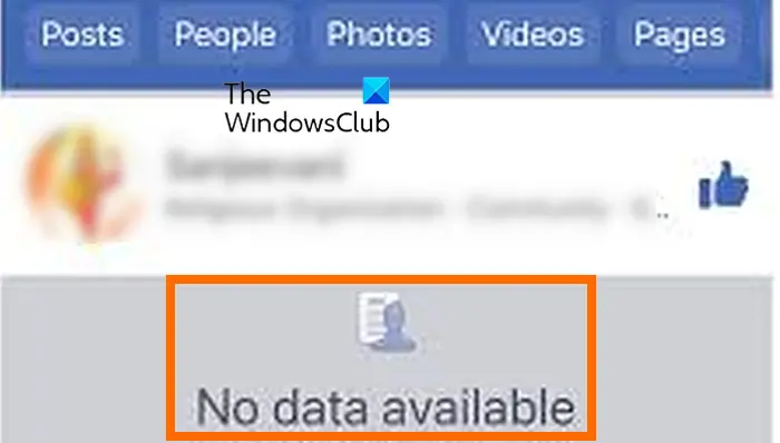 No data available on Facebook