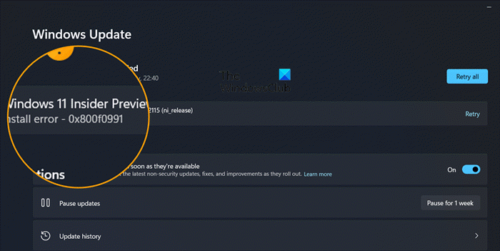 WINDOWS 11 UPDATE ERROR CODE 0X800F0983 intelligence overview
