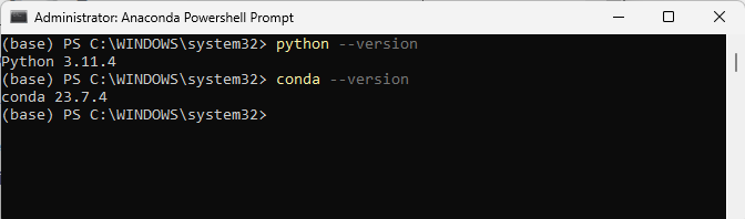 verify versions of Anaconda and Python