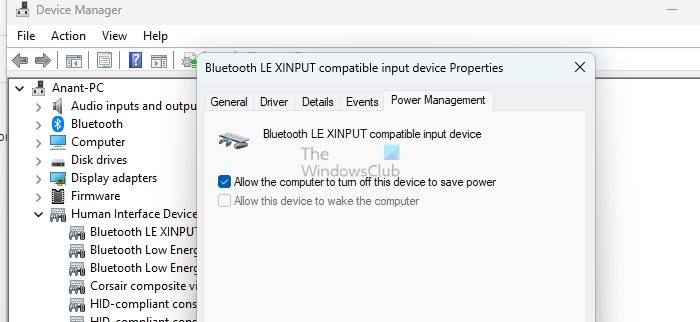 Allow Windows to turn off the device to save power
