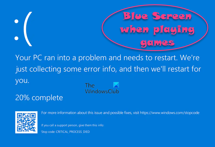 Fix Blue Screen when playing games on Windows PC