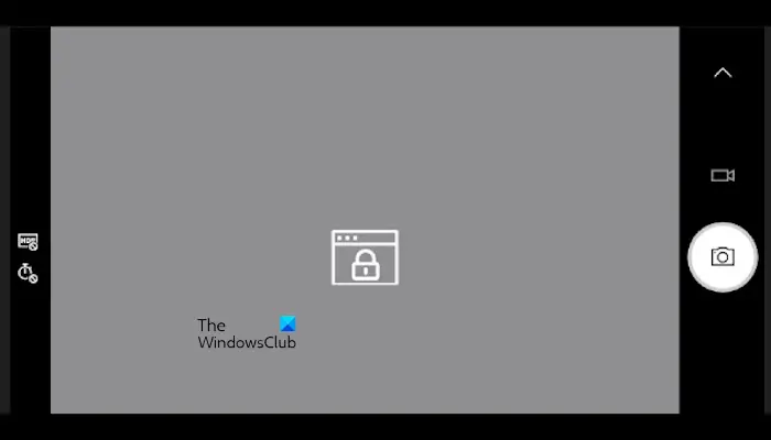 Camera showing Lock icon on Windows