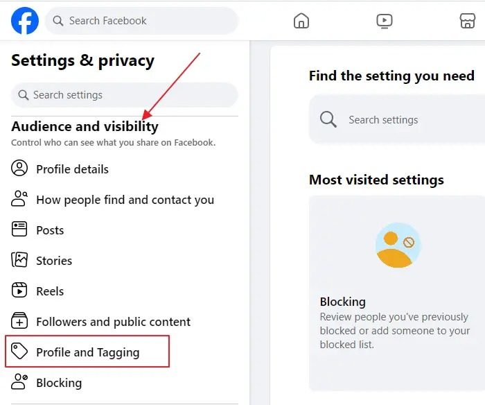 Choose Profile and Tagging on Facebook