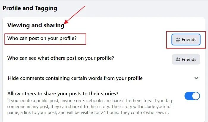 Choose Who Can Post on Your Profile