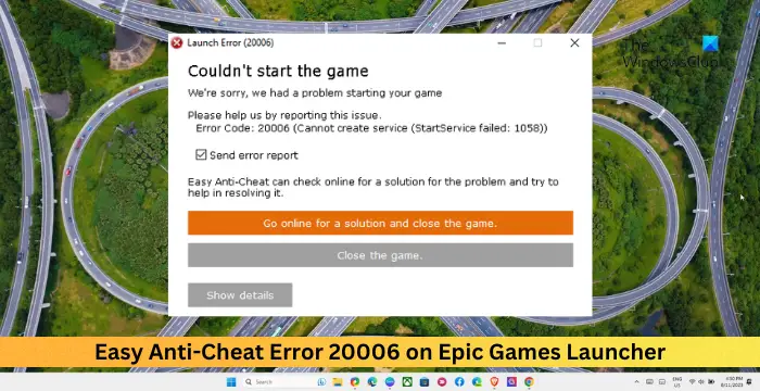Easy Anti-Cheat Error 20006