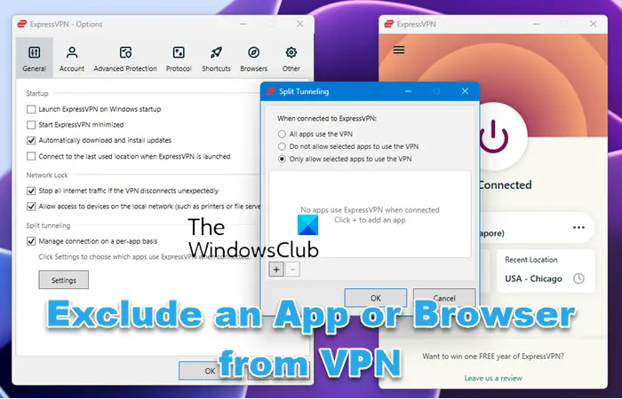 xclude an App or Browser from VPN