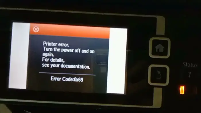 Fix Epson Printer error code 0x69