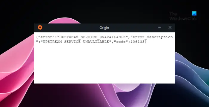 Fix Error Code 106133 in Origin and EA App