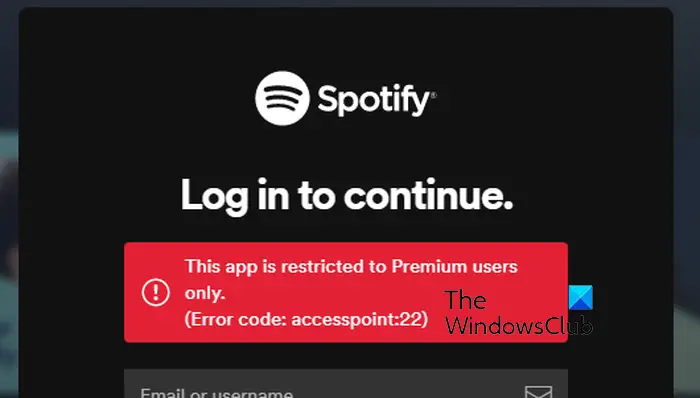 Fix Error Code Access Point 22 on Spotify