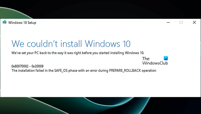 Fx error 0x80070002 0x20009 Windows