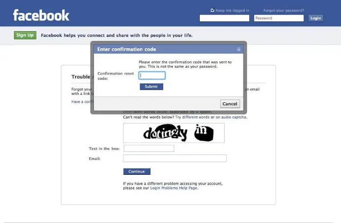 Log into Facebook without a code generator
