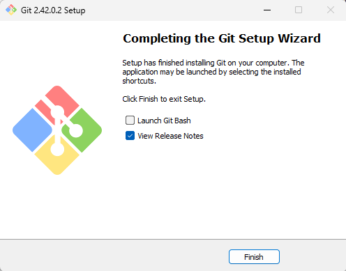 Git installation complete