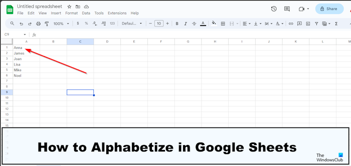 How to Alphabetize in Google Sheets