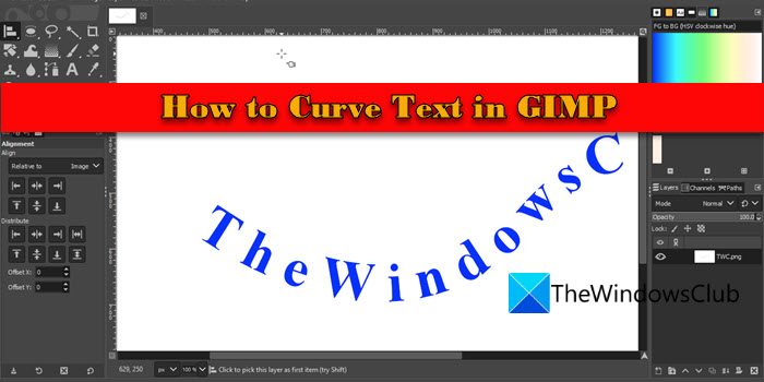 How to Curve Text in GIMP