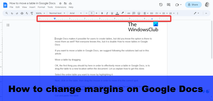 How to change margins on Google Docs