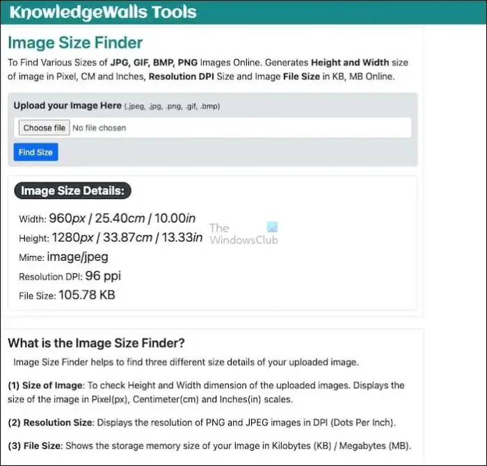 Knowledge Walls Tools Image Size