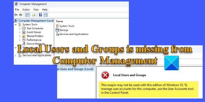 Local Users and Groups missing from Computer Management