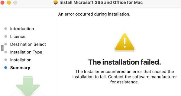 Office install error SR98E4SH-S on Mac