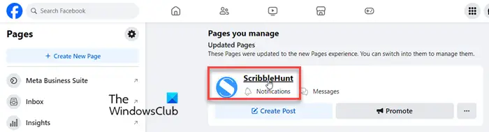 Pages you manage in FB