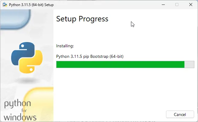 Python installation begin