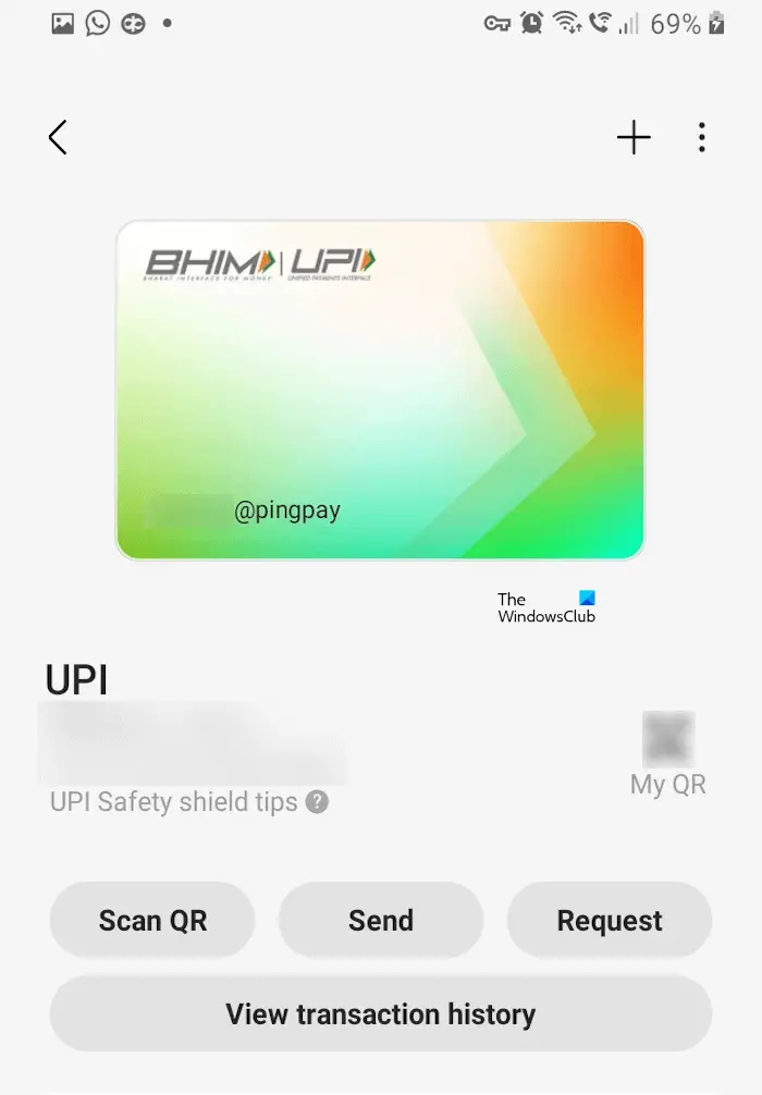 Receive money via UPI
