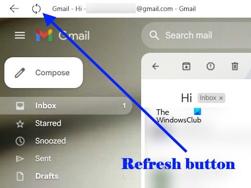 Gmail アプリの更新ボタン