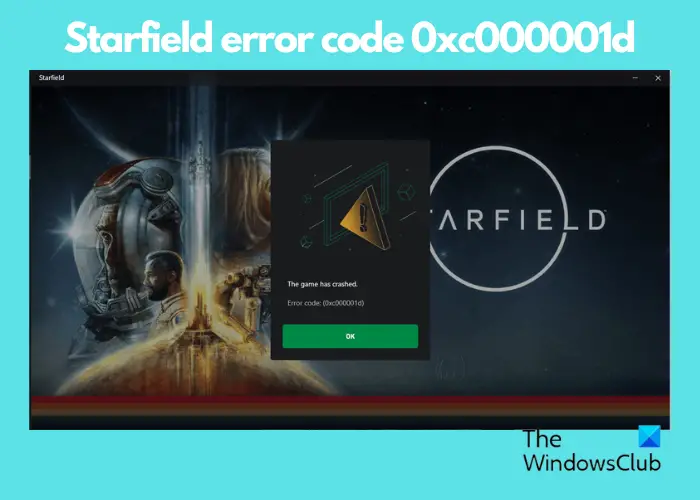 Starfield error code 0xc000001d