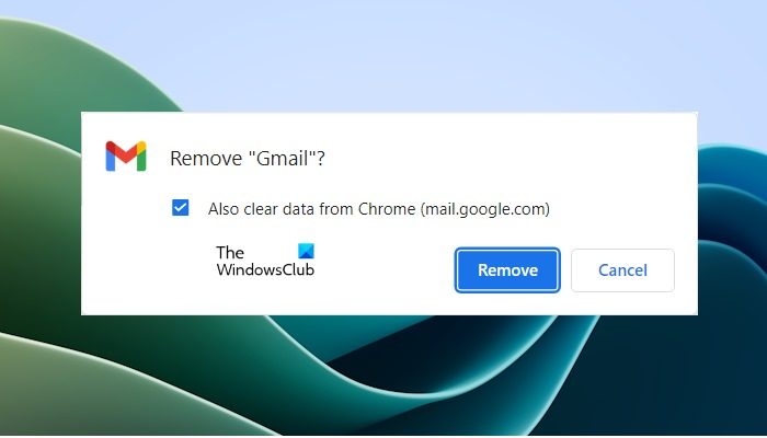 Uninstall Gmail app for Chrome