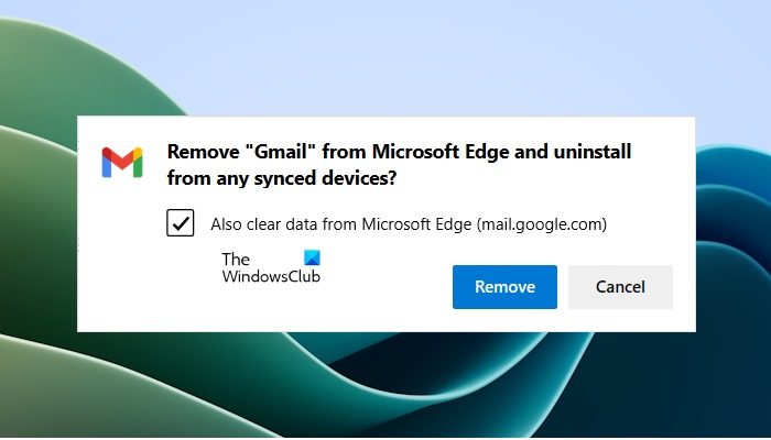 卸载 Edge 的 Gmail 应用