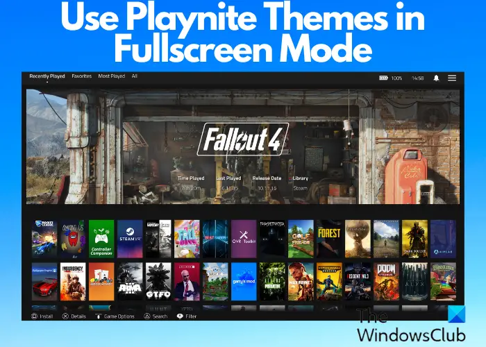 Use Playnite themes in fullscreen mode