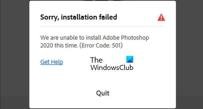 Fix Adobe error 501