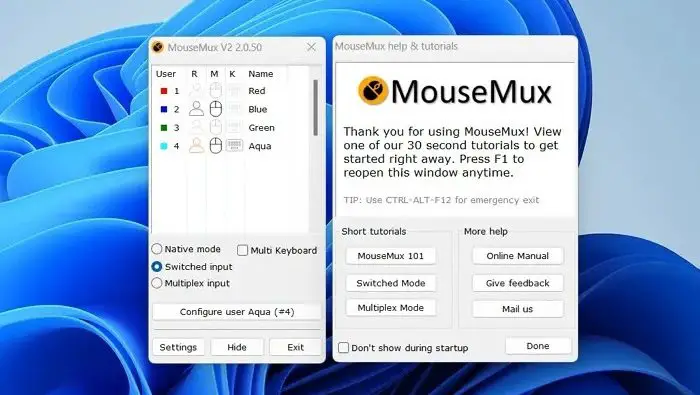 Configure Mousemux