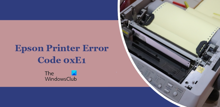 Epson Printer Error Code 0xE1 [Fix]