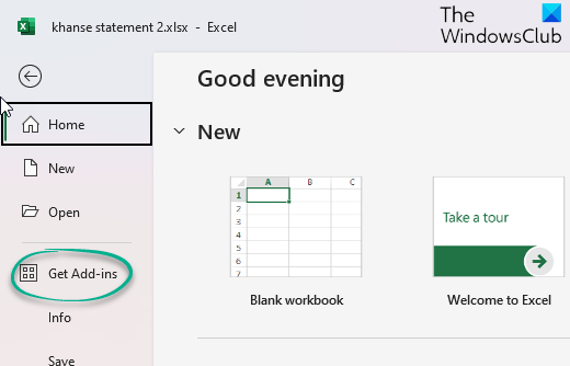 get excel addins